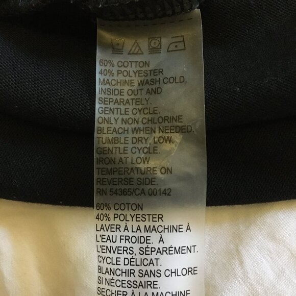 Vintage Black Silver Studded Rhinestone Collar Cotton Blend Tee - Picture 7 of 12